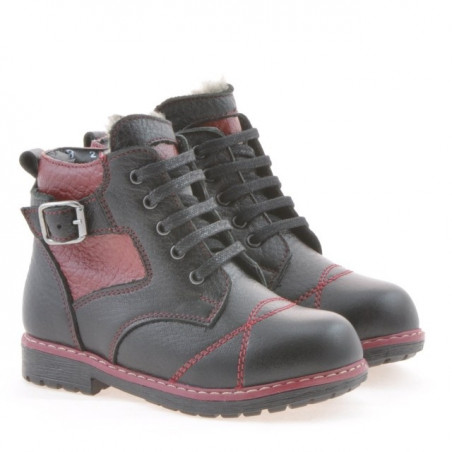 Kleinkindstiefel 21c schwarz+bordeaux