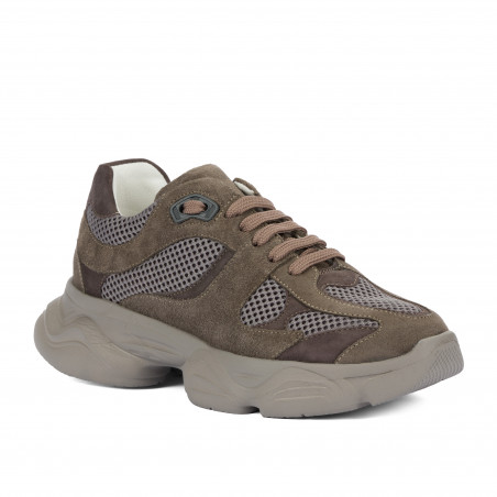 Damen-Sneaker 6102 Sand Velour kombiniert 01
