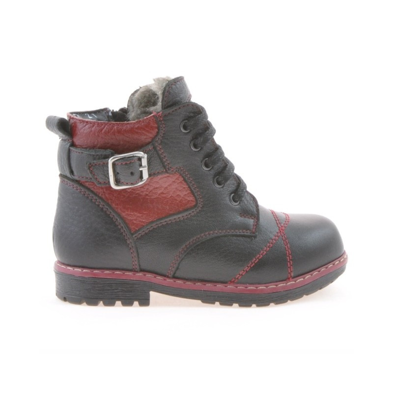 Kleinkindstiefel 21c schwarz+bordeaux