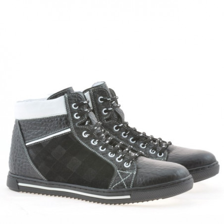 Herrenstiefel 467 schwarz+weiß