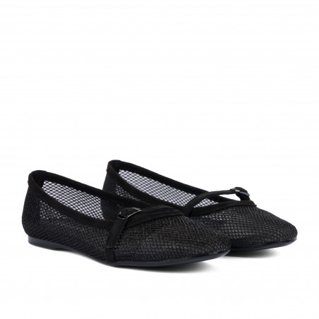 Damenschuhe Ballerinas 1369 Schwarz Kombiniert