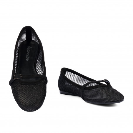 Damenschuhe Ballerinas 1369 Schwarz Kombiniert
