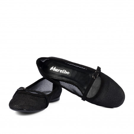 Damenschuhe Ballerinas 1369 Schwarz Kombiniert