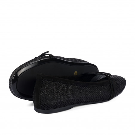 Damenschuhe Ballerinas 1369 Schwarz Kombiniert