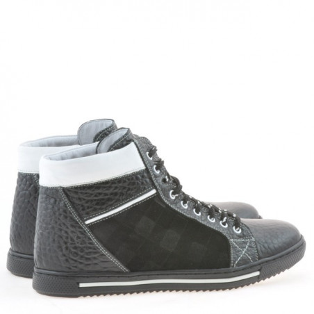 Herrenstiefel 467 schwarz+weiß
