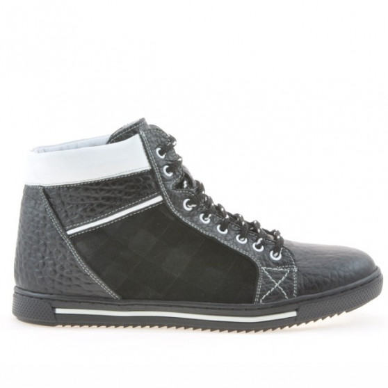 Herrenstiefel 467 schwarz+weiß