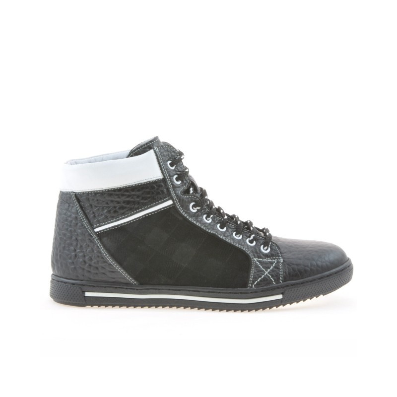 Herrenstiefel 467 schwarz+weiß