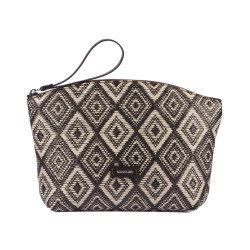 Damentasche Hand 213g 01 Raffia Kakao