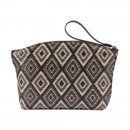 Damentasche Hand 213g 01 Raffia Kakao