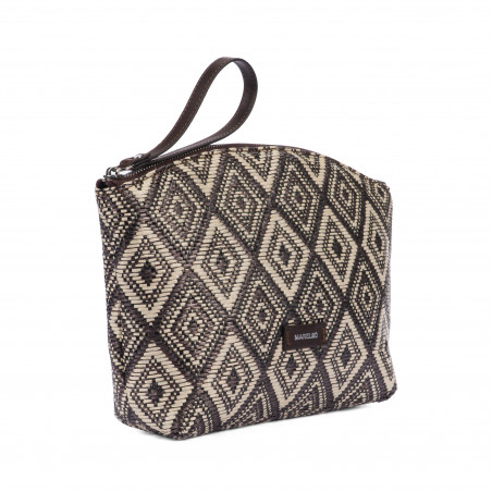 Damentasche Hand 213g 01 Raffia Kakao