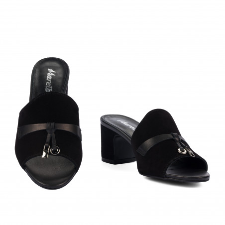 Damen Sandalen 1367 schwarz Velours