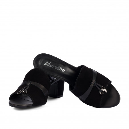 Damen Sandalen 1367 schwarz Velours