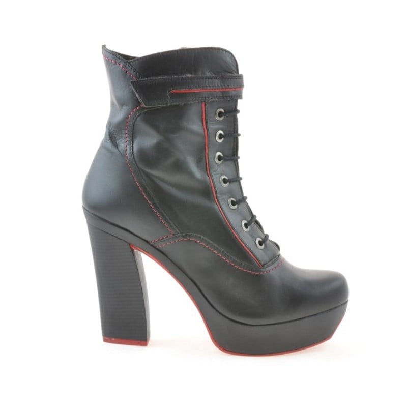 Damenstiefel 3261 schwarz+rot