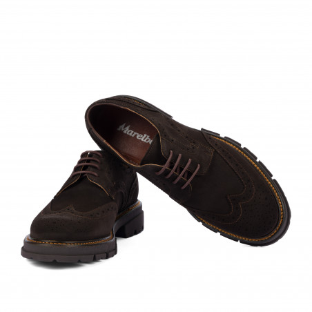 Herren Freizeitschuhe 989 Kaffee Veloursleder
