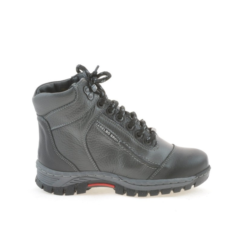 Kinderstiefel 3219 schwarz+grau