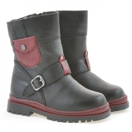 Kleinkindstiefel 22c schwarz+bordeaux