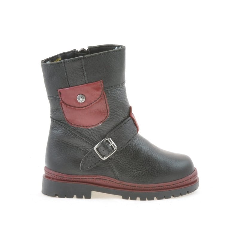 Kleinkindstiefel 22c schwarz+bordeaux