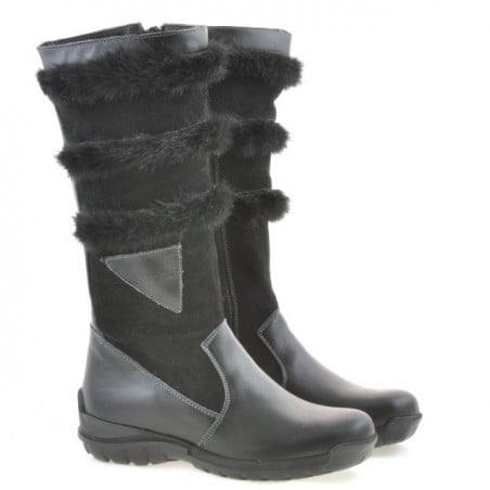 Kinderstiefel 3205 schwarz kombiniert