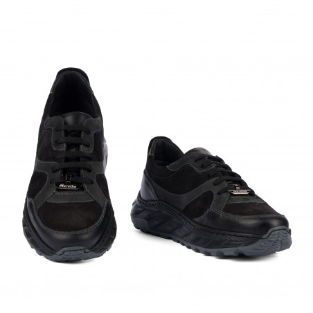 Herrenschuhe casual/sport 996 schwarz Velours kombiniert