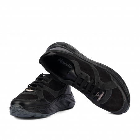 Herrenschuhe casual/sport 996 schwarz Velours kombiniert