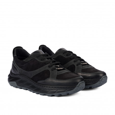 Herrenschuhe casual/sport 996 schwarz Velours kombiniert