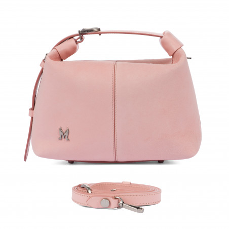 Damentasche Handtasche 037-1g 01 Veloursleder Baby Pink