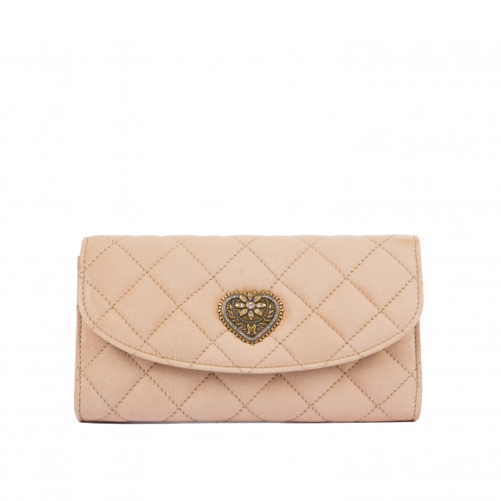 Damenschultertasche 048g Nubukleder Nude