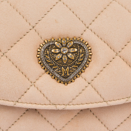 Damenschultertasche 048g Nubukleder Nude