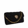 Damentasche Schultertasche 048g schwarzes Veloursleder