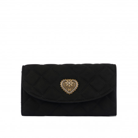 Damentasche Schultertasche 048g schwarzes Veloursleder