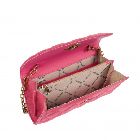 Damentasche Schultertasche 048g Veloursleder Barbie Rosa
