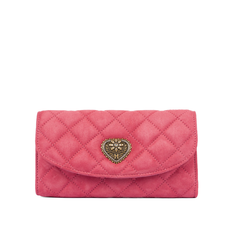 Damentasche Schultertasche 048g Veloursleder Barbie Rosa