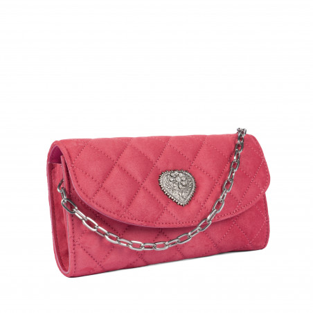 Damentasche Schultertasche 048g 01 Camoscio Barbie-Rosa