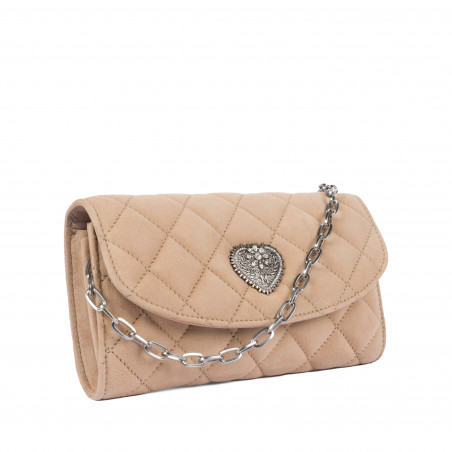 Damentasche zum Umhängen 048g 01 Wildleder Nude