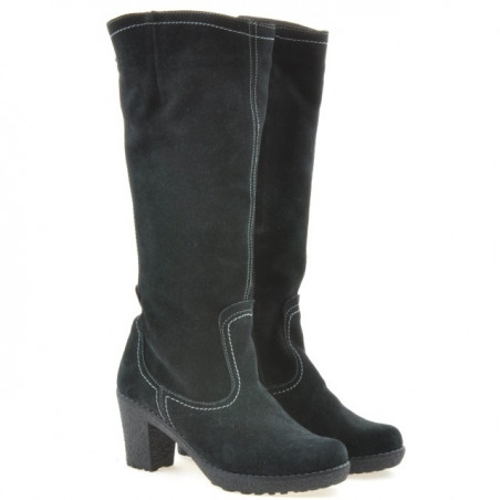 Damenstiefel 3258 schwarz Velours