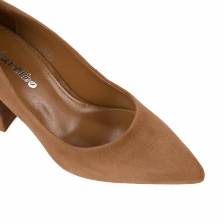 Elegante Damenschuhe 1315 Velours Schokolade