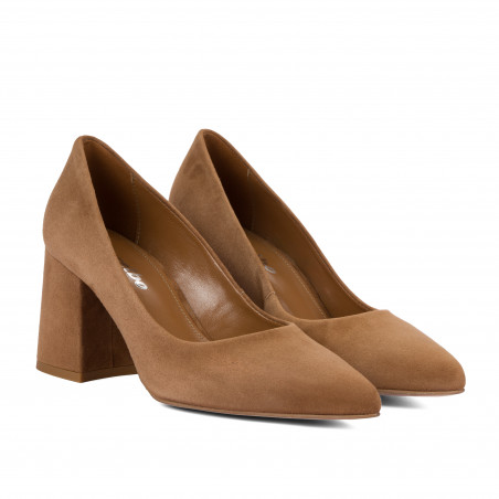 Elegante Damenschuhe 1315 Velours Schokolade
