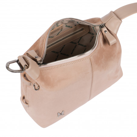 Handtasche Damen 037-1g 01 Wildleder Nude