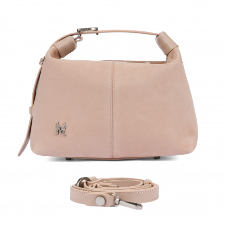 Handtasche Damen 037-1g 01 Wildleder Nude
