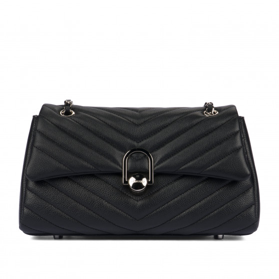 Damenschultertasche 052g 01 schwarz