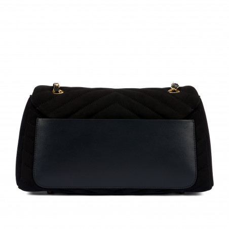 Damentasche Schultertasche 052g schwarzes Wildleder