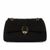 Damentasche Schultertasche 052g schwarzes Wildleder