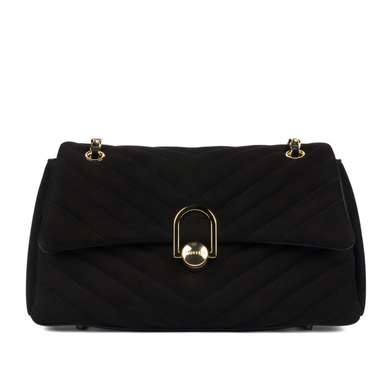 Damentasche Schultertasche 052g schwarzes Wildleder