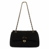 Damentasche Schultertasche 052g schwarzes Wildleder
