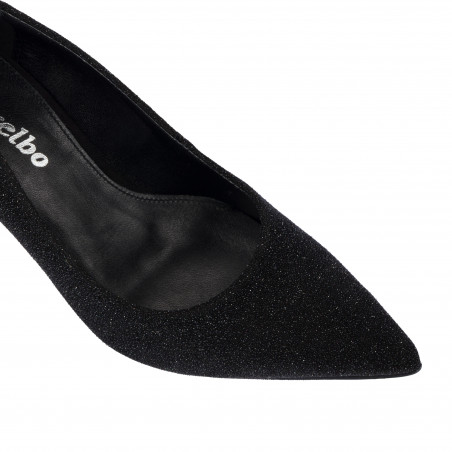 Elegante Damenschuhe 1366 in Schwarz Velours Perlmutt