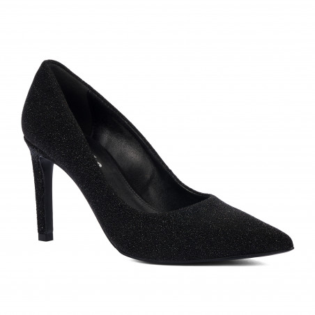 Elegante Damenschuhe 1366 in Schwarz Velours Perlmutt