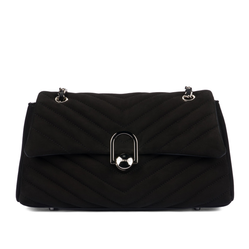 Damenschultertasche 052g 01 schwarzes Wildleder