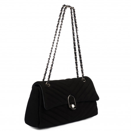 Damenschultertasche 052g 01 schwarzes Wildleder