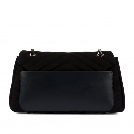 Damenschultertasche 052g 01 schwarzes Wildleder