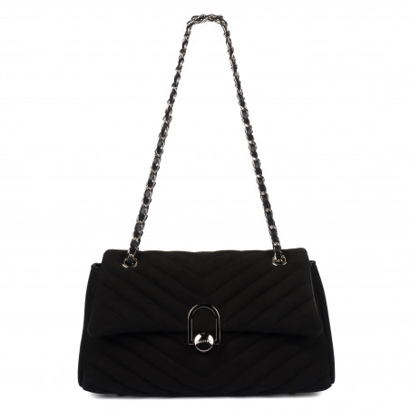 Damenschultertasche 052g 01 schwarzes Wildleder